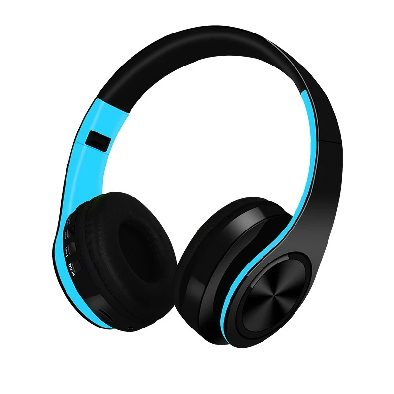 Беспроводные наушники Bluetooth гарнитура складные наушники регулируемые наушники с микрофоном для ПК мобильного телефона Mp3 - Цвет: blue