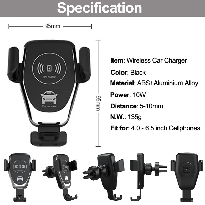 Автомобильное крепление Qi Беспроводной Зарядное устройство для iPhone X 8 Xs Xr Макс