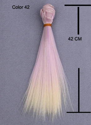 25 см прямые кукольные волосы SD AD 1/3 1/4 1/6 bjd куклы diy парики для blyth bjd куклы tress - Цвет: Color 42