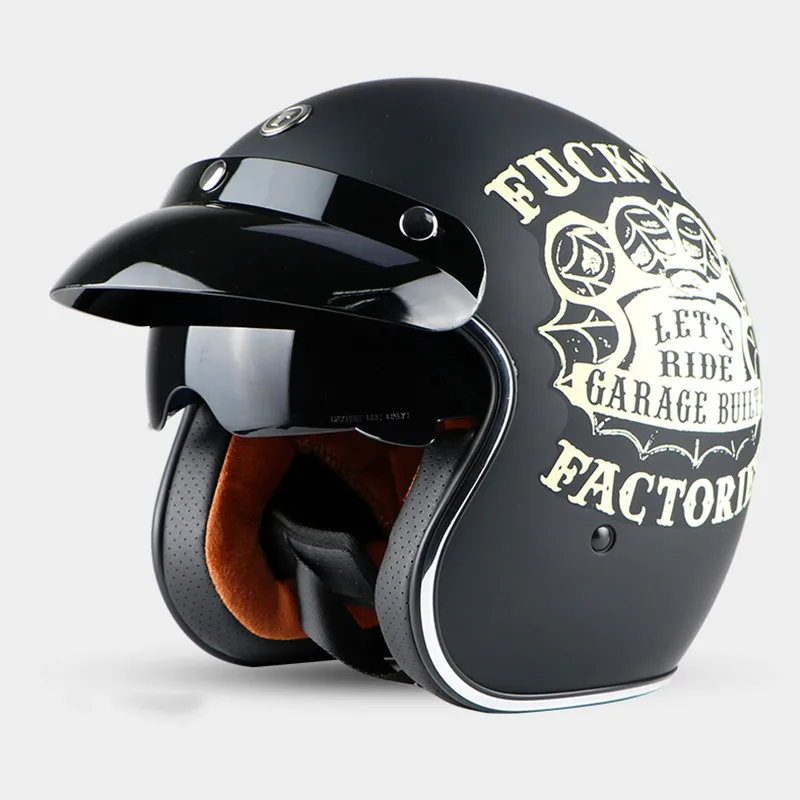 Model 10 Винтаж TORC T57 moto rcycle шлем Ретро 3/4 открытый шлем крутой череп moto casco moto cicleta Capacete с внутренним козырьком - Цвет: Model 10