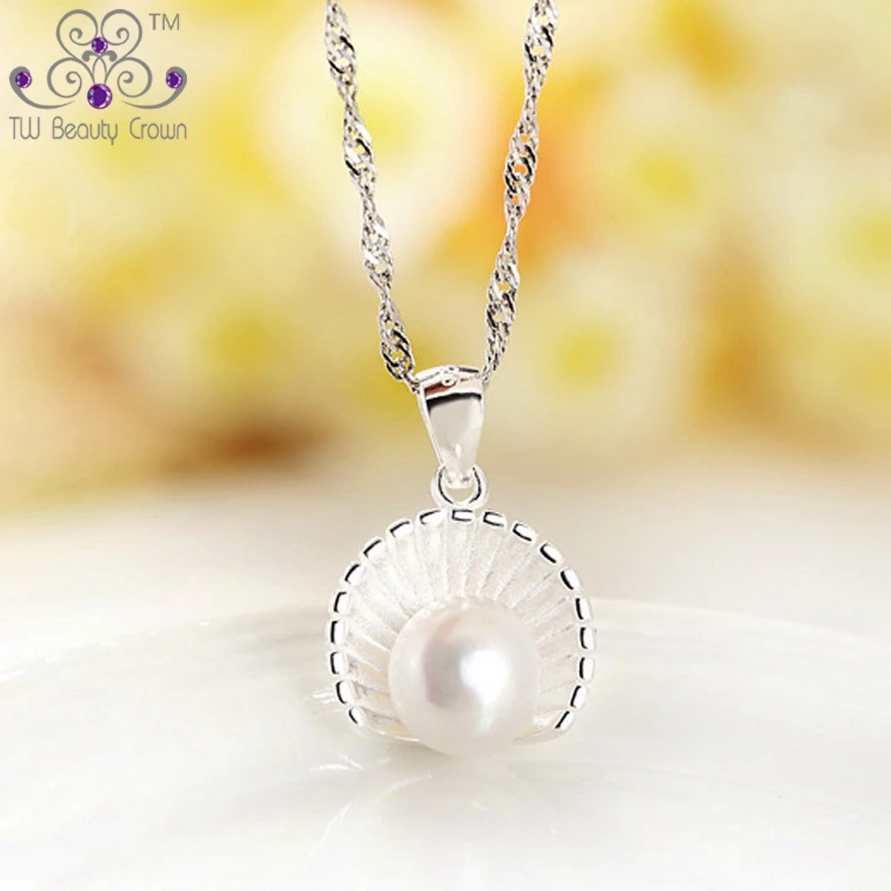 Женское ожерелье из серебра 925 пробы с натуральным пресноводным жемчугом |