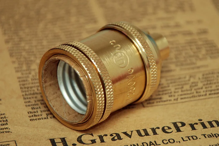 Винтажный держатель лампы Эдисона медный латунный винтовой патрон E26 E27 250V UL