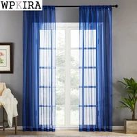 european and american style white window screening solid door curtains drape panel sheer tulle for living room184c