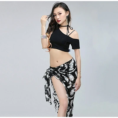 set Костюм для танца живота модальный топ+ юбка из пряжи 2шт.Набор для женского танца живота - Цвет: set