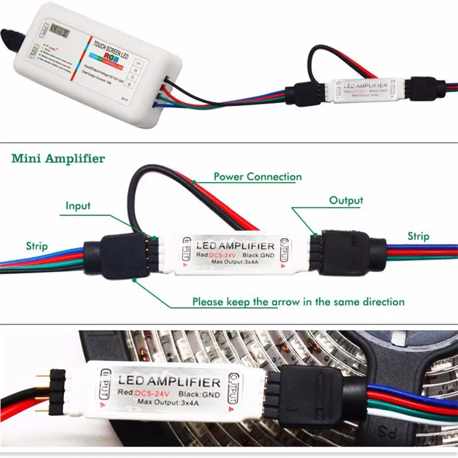5 шт. светодиодный Усилитель контроллер мини 3 клавиши RGB/RGBW DC5 24V для 5050