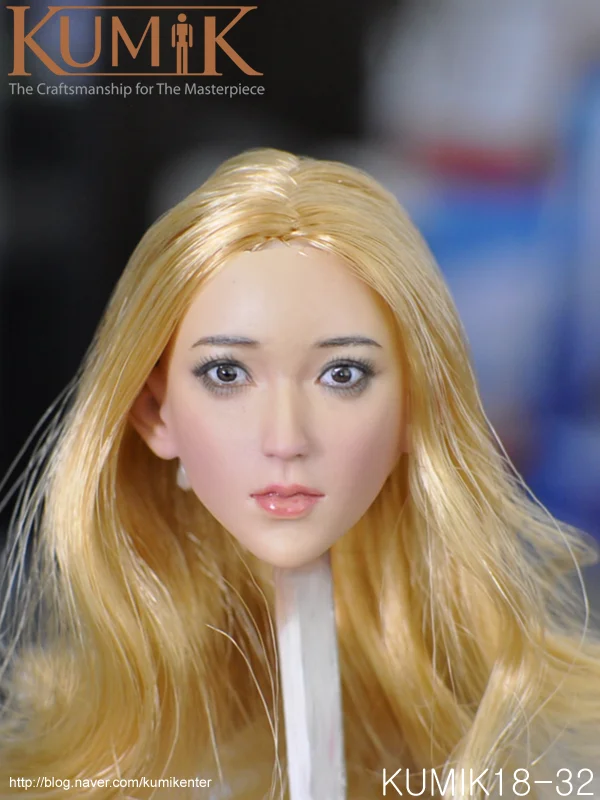 

KUMIK KM18-32 1/6 Scale head sculpt Blonde girl With Hair for 12inch Phicen Tbleague JIAOUL Doll Toys