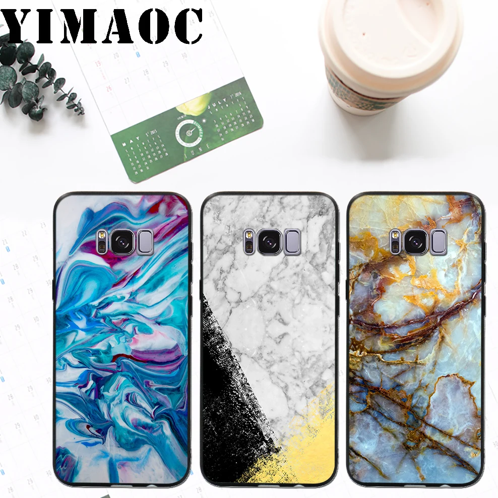 YIMAOC гранитный скраб Мрамор камень мягкий силиконовый чехол для телефона samsung Galaxy