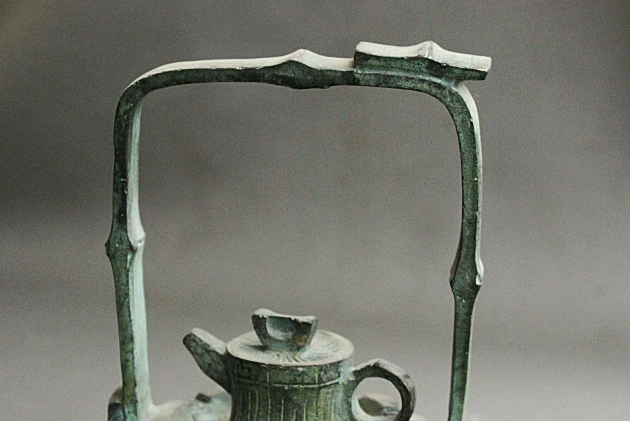 Коллекция Китай старинная бронзовая позолота бамбуковая форма ручка