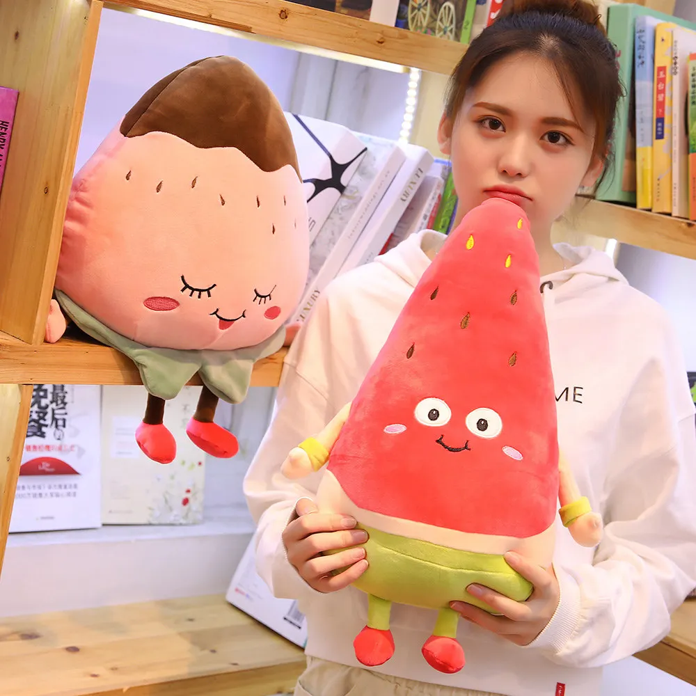 

1pc 50cm cartoon radish watermelon mushroom strawberry cute pacify plush doll hold pillow creative stuffed toy girl romance gift