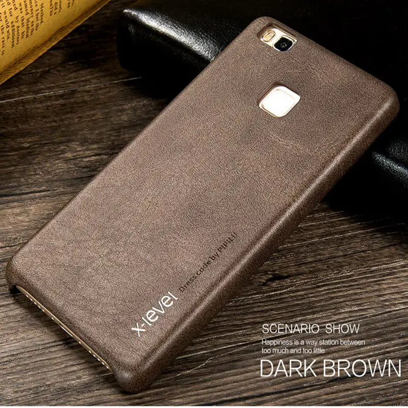 Кофе X-Level Роскошный кожаный чехол для huawei P9 Lite P10 P9 Nova 2 Plus mate 9 Pro Honor 9 V9 8 Lite Твердый чехол для huawei P9Lite - Цвет: Кофе