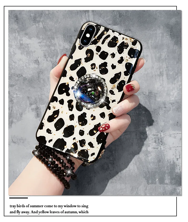 Чехол Marchcover для iPhone 11 Pro XS MAX XR X 8 7 6S 6 Plus леопардовая Золотая фольга случайный блеск