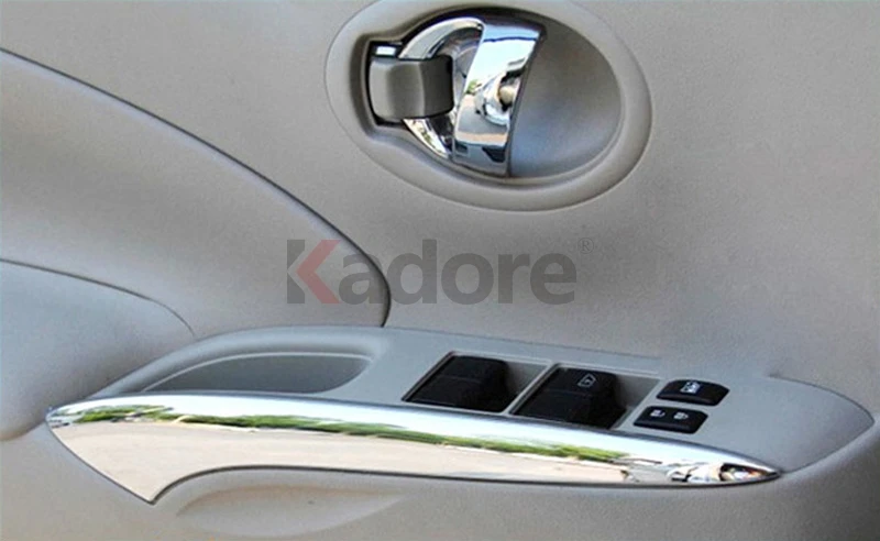 Для Седан Nissan Versa 2012- яркий высококачественный ABS Внутренний дверной подлокотник крышка планки авто аксессуары 4 шт./компл