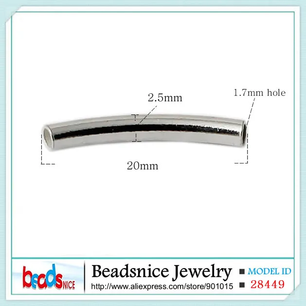 Beadsnice ID28449 высокое качество серебро 925 пробы изогнутые бусины серебряные оптовая