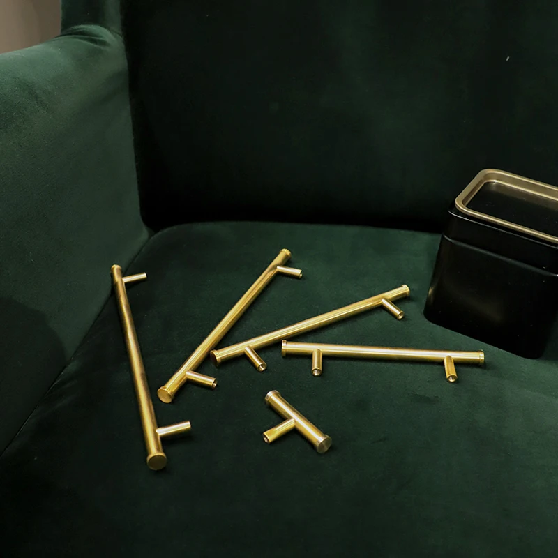 Золотистые/латунные ручки ящика из твердой латуни в европейском стиле для