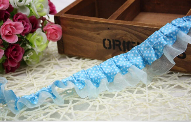 12colors Gauze Ruffle Satin eyelash Lace Fabric Tulle Trim Doll Dress Skirt Wedding Bouquet Accessory Baby Headbands Sewing | Дом и сад