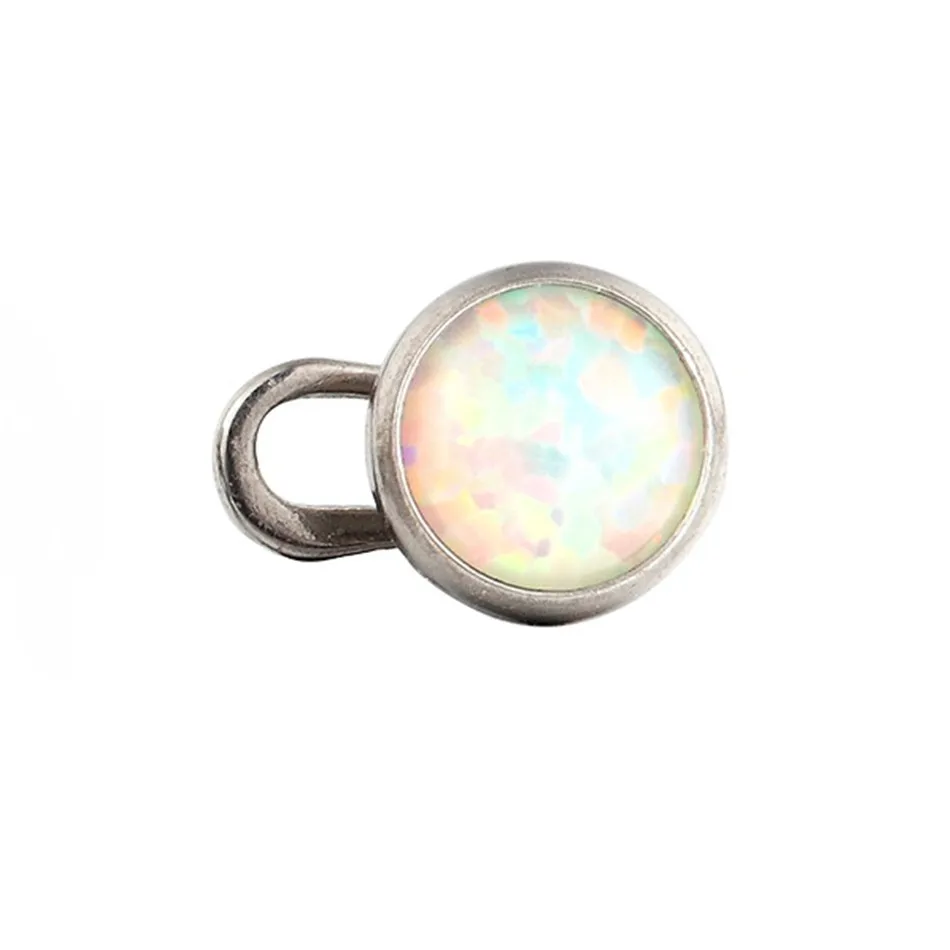 Opal-17 G23titan, титановый огненный опал, микро кожный пирсинг, Кожный Якорь, под кожу, ухо, бровь, пирсинг, ювелирные изделия для тела - Окраска металла: Opal-17