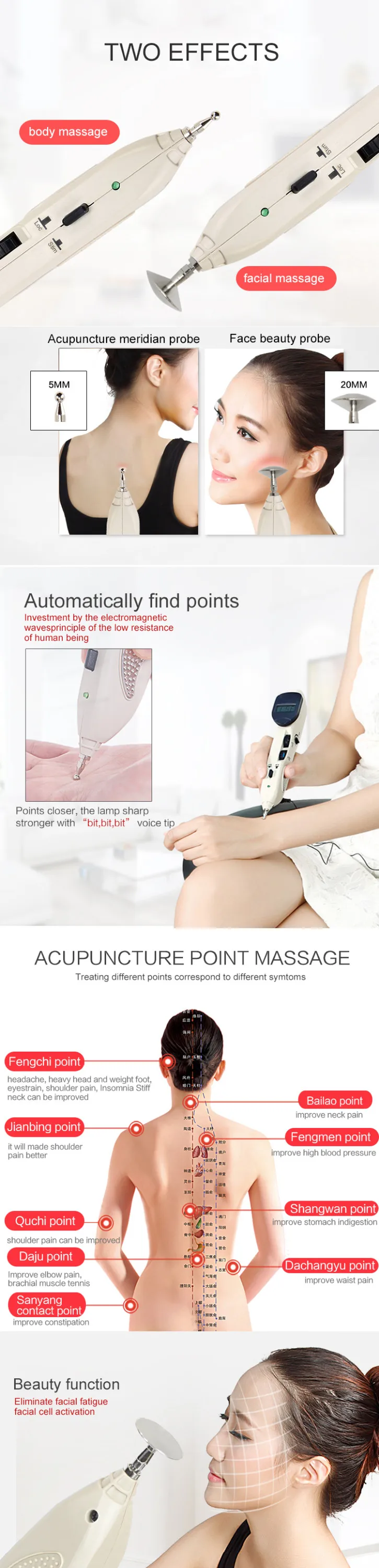 Модернизированный перезаряжаемый Massagem acu ручка точечный Детектор цифровой дисплей электронный иглоукалывание игла точечный стимулятор машина