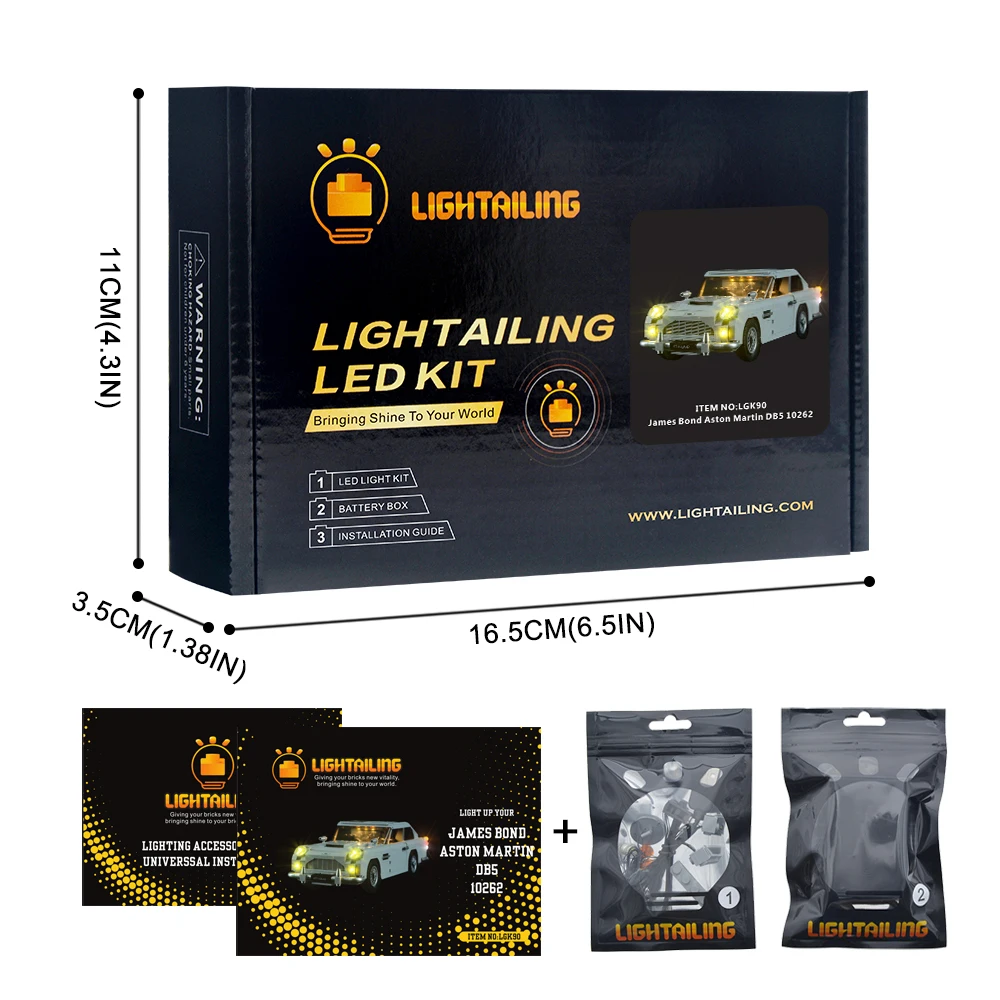 Only LED Light Set Светильник, светодиодный светильник, комплект для создателя Джеймса Бонда Астона Мартина DB5, светильник, совместимый с 10262(не включает модель - Цвет: Only LED Light Set
