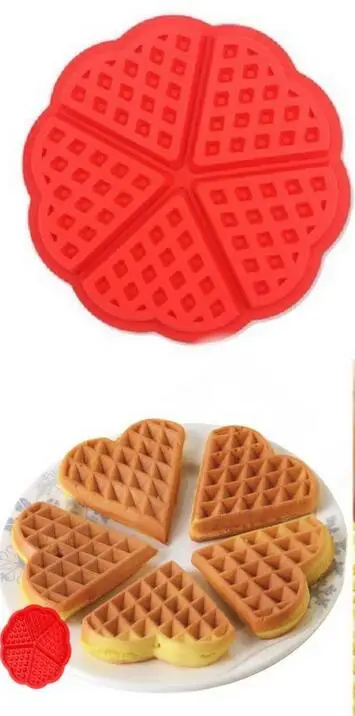 Инструмент для силиконовой формы 1 х Форма вафель в форме сердца 5 полости