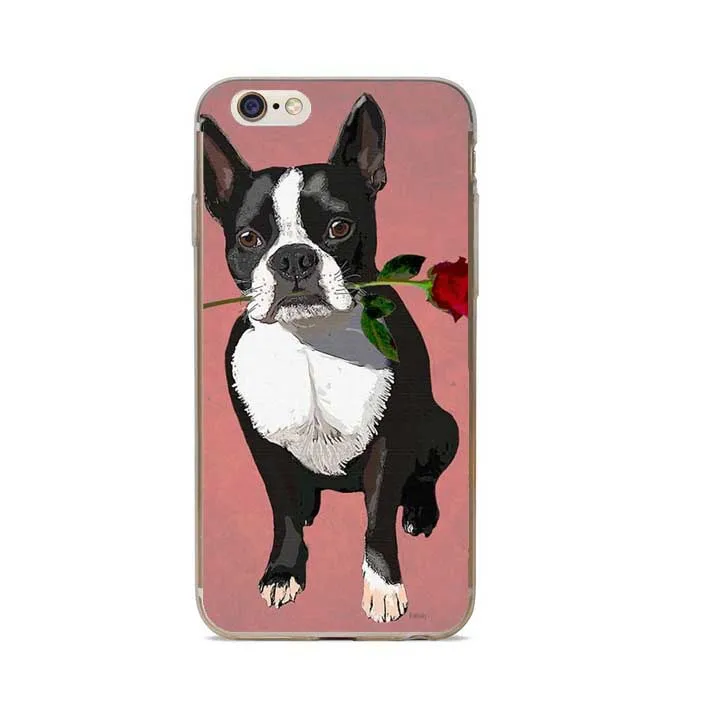 Золотой Чехлы для телефонов с французским бульдогом для iphone X, XR, XS, MAX, Бостонский терьер, розовая собака, чехол для iphone 5 5S se, 6, 6splus, 7, 7 Plus, 8, 8 Plus - Цвет: Золотой