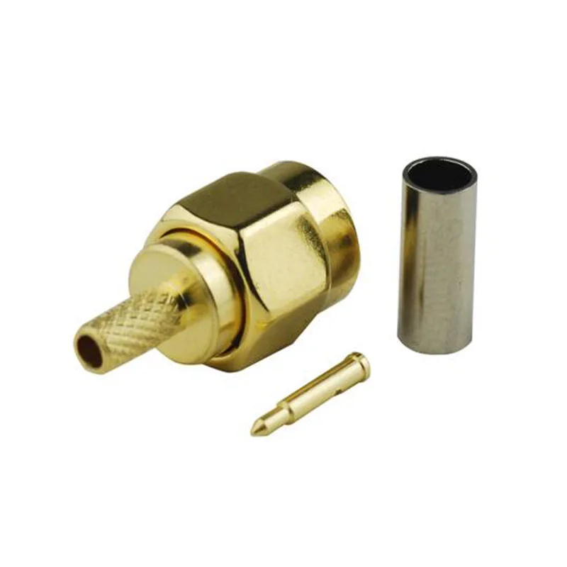 JX(JX) 10 шт. SMA Мужской обжимной разъем для RG316 RG174 LMR100 кабель SMA Мужской обжимной Быстрая