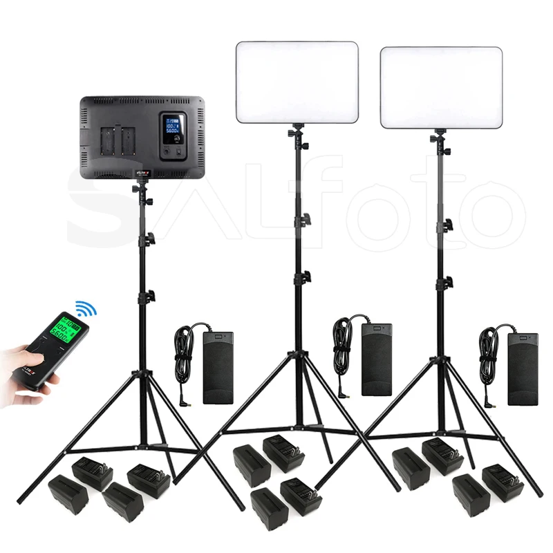 

Viltrox VL-400T + 4400mAh Battery +2M Stand 40W 3300-5600k Slim LED Video Light Panel Kit Bi-color CRI95 Photo Fill Lighting Set
