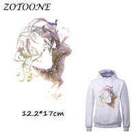 zotoone retro mystery fox patch for clothing iron on garment heat transfer badges diy accessory t shirt deco applique patches c