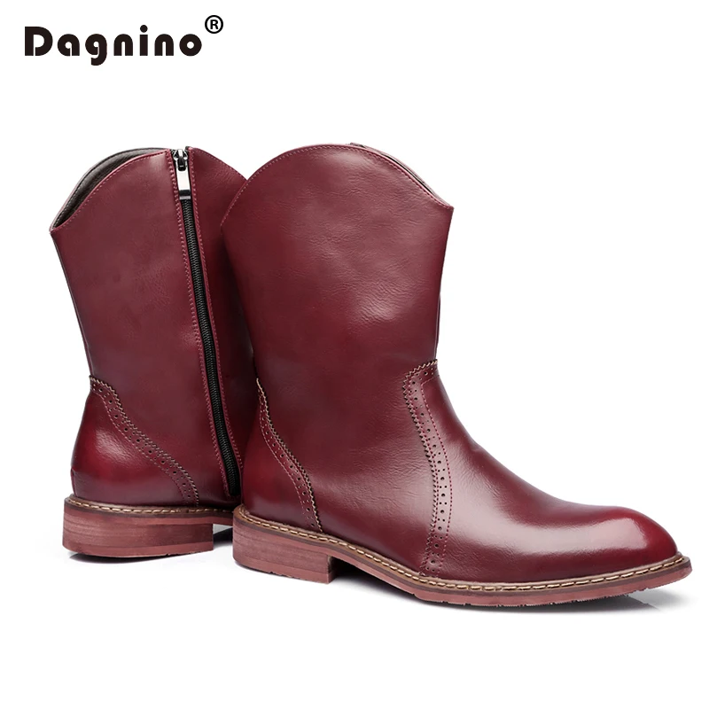 Зимние ботинки из натуральной кожи Теплые повседневные мужские В рыцарском