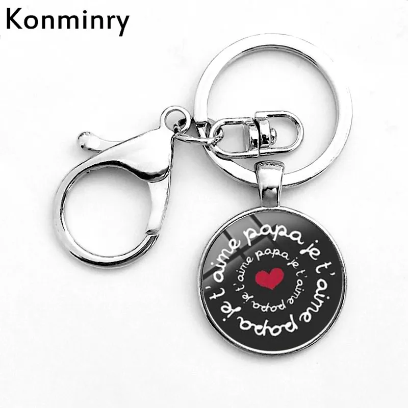 Konminry Hook Meilleur Parrain стеклянный брелок стеклянная подвеска супер ТАТА тонтон французские буквы искусство Дизайн брелка цепь ювелирные изделия - Цвет: 4