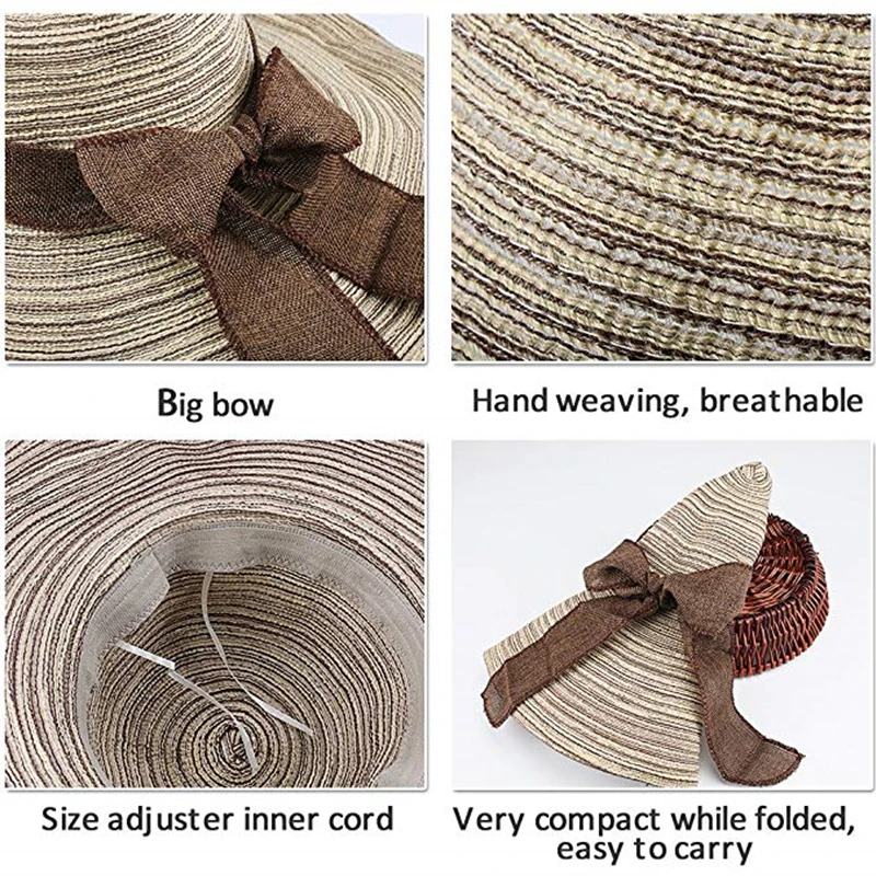 FURTALK Летние Шляпы для Женщин Мода Дизайн Женщины Beach Sun Hat с Складной Наполнянный