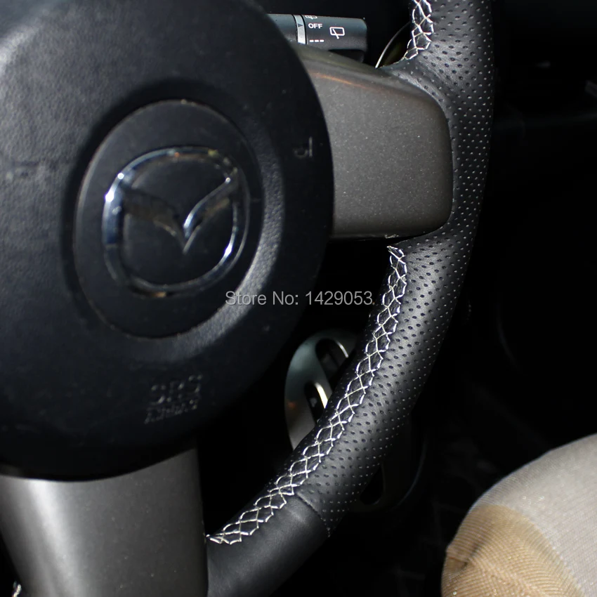 Чехол на руль для Mazda 2 нескользящий чехол из натуральной кожи руля | Автомобили и