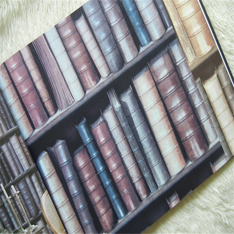 Beibehang китайская версия ретро имитация книг ПВХ водонепроницаемые обои сети кофе личности книжные полки обои