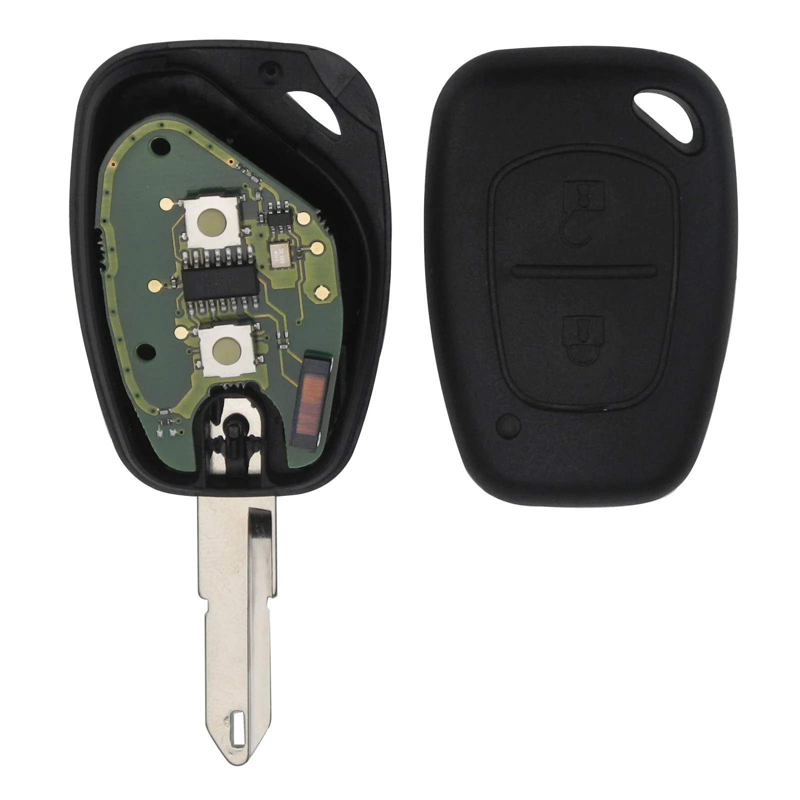 Jingyuqin Complete Remote Car Key for Renault Traffic Master Vivaro Movano Kangoo Ne73 Uncut Blade Chip ID46 Transmister 2Button |