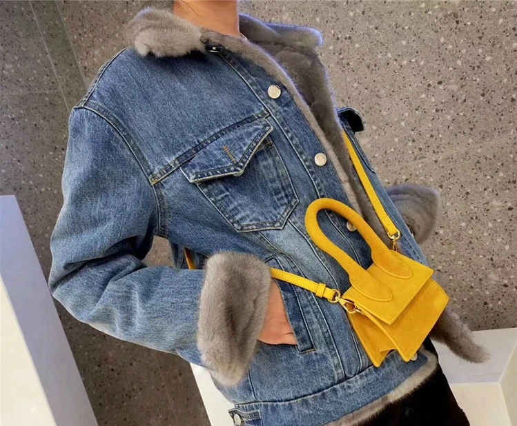 OFTBUY, Брендовое пальто с натуральным мехом, зимняя куртка, женская джинсовая парка, натуральный мех норки, утиный пух, пальто, Толстая теплая уличная одежда, повседневная Роскошная