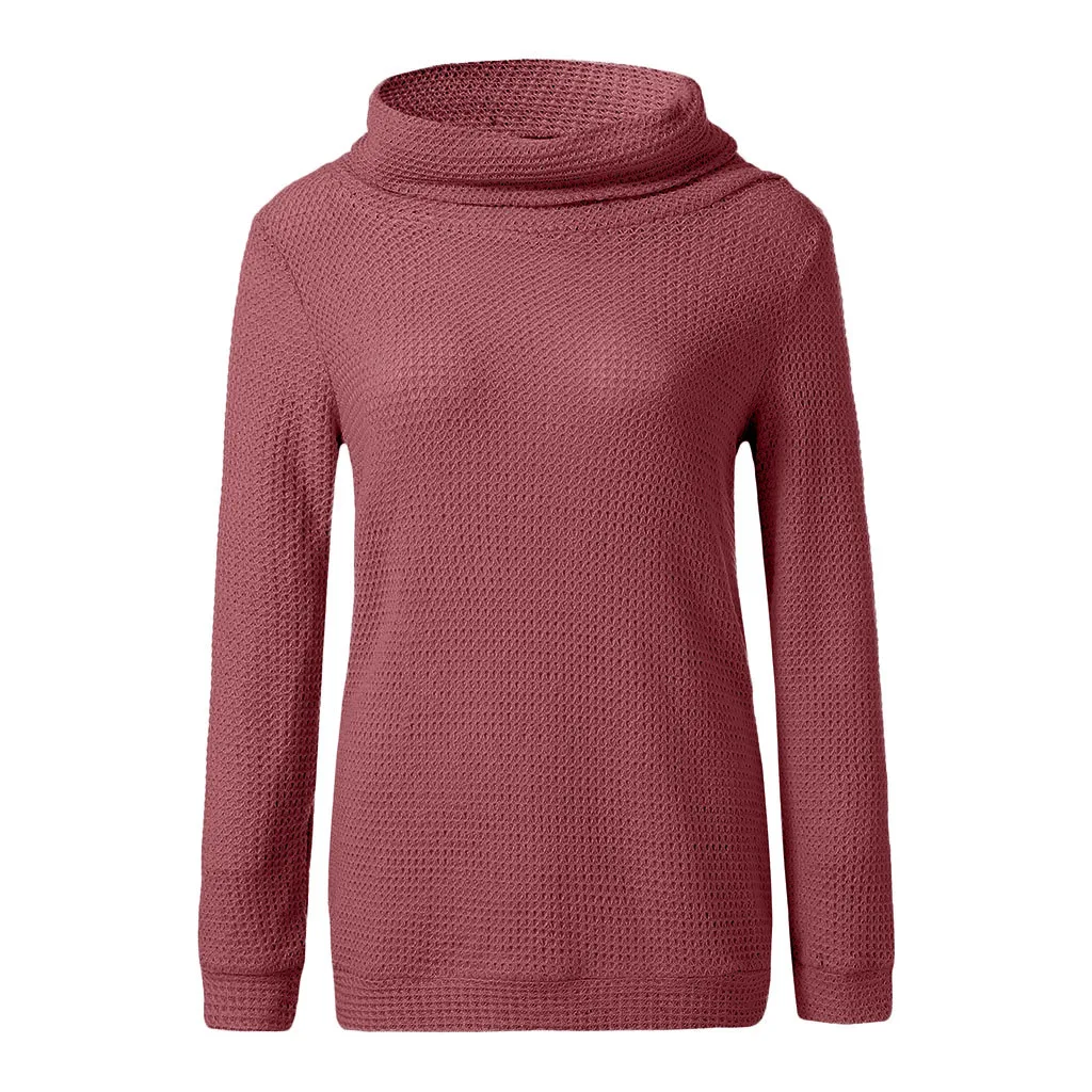 CHAMSGEND Winter Knitting Sweaters Women's Turtleneck Strapless Two Sweater Solid Shoulder Pullover Long Sleeve Blouse No24 | Женская
