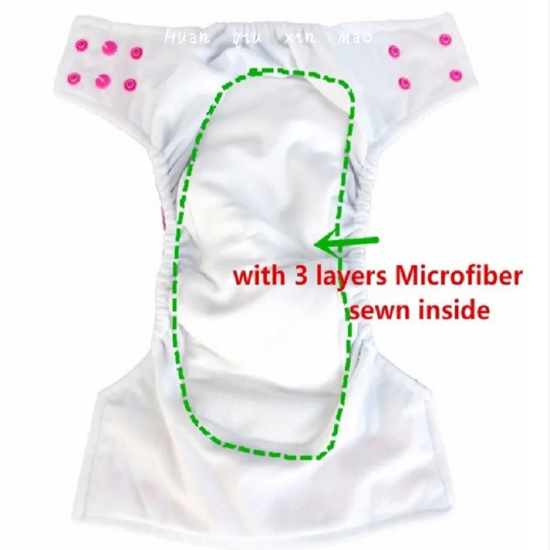 1 шт многоразовые подгузники из ткани AIO с микрофибры вставки один размер ткань