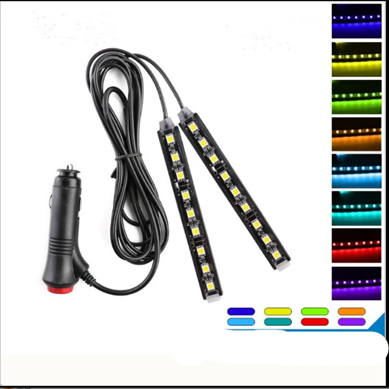 2 шт./компл. в 1 RGB атмосферная лампа 5050 18SMD светодиодные полосы для автомобиля