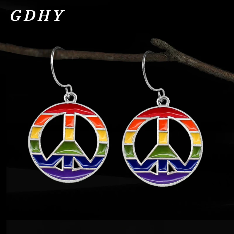 GDHY новые круговые серьги для лесбиянок радужные красочные Эйфелева башня Висячие серьги женские серьги, ювелирные украшения Aretes Brincos