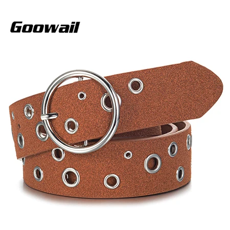 Gooweil новые модные гомметовые ремни для женщин из искусственной кожи женские ремни для женщин аксессуары для джинсов - Цвет: cognac