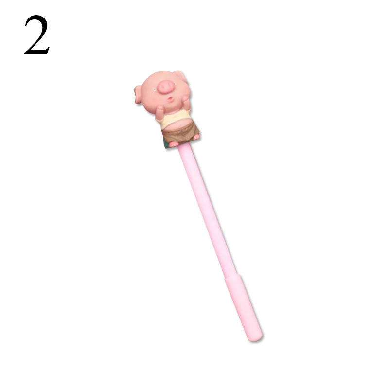 2 1 шт., новинка, милая гелевая ручка со Свинкой из мультфильма, Kawaii, черные чернила, нейтральная ручка для письма, для детей, девочек, подарок, школьные принадлежности, корейские канцелярские принадлежности - Цвет: 2