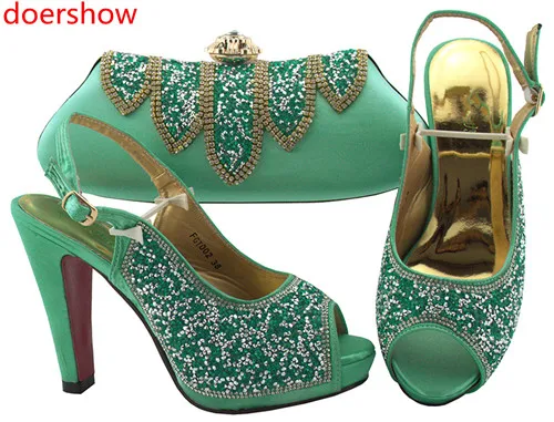 Doershow/модные детские зеленые итальянские туфли с сумочкой в комплекте вечерний