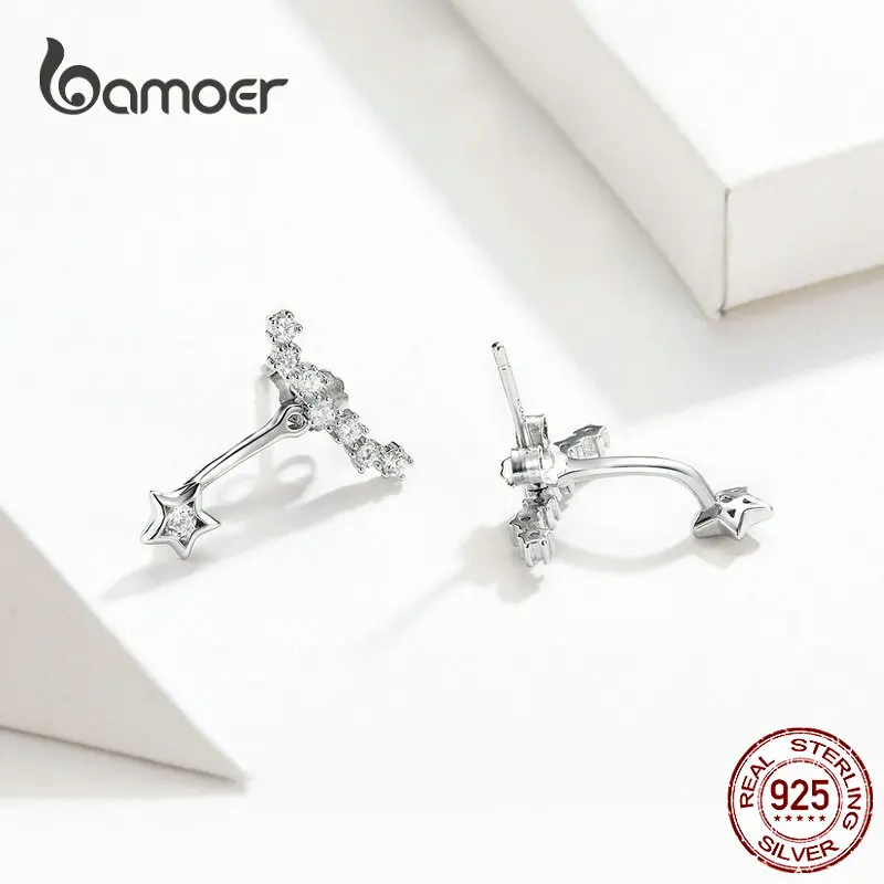 Женские серьги из серебра 925 пробы с фианитом|Серьги-гвоздики| |