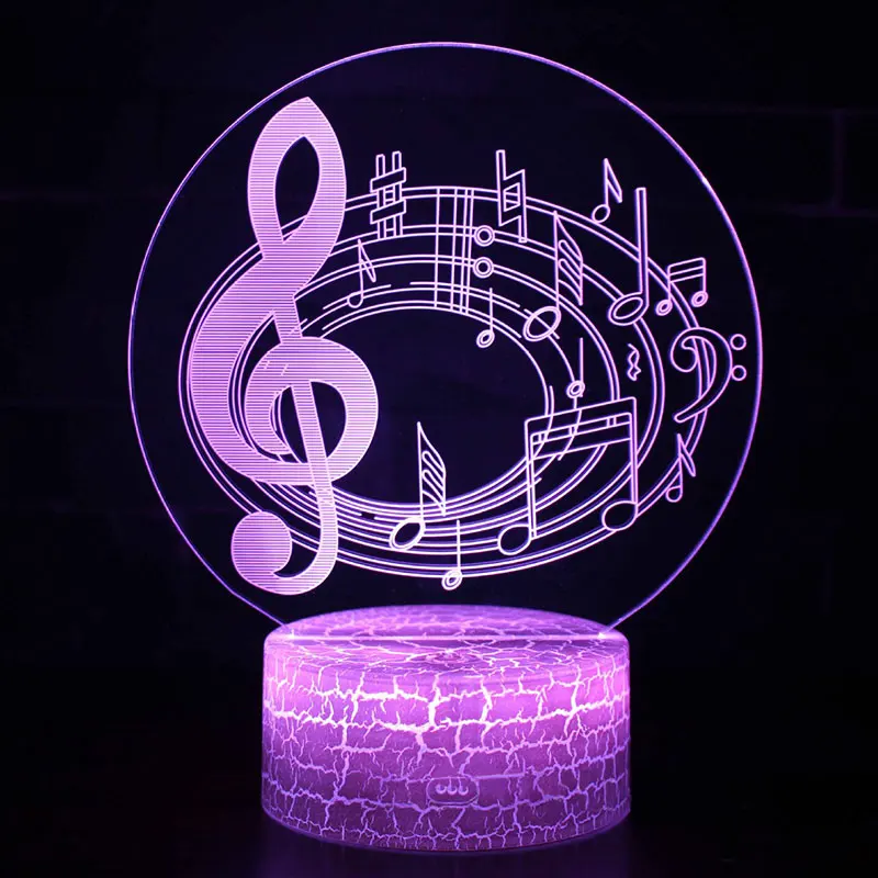 Фото Treble note staves theme 3D Lamp LED night light 7 Color Change Touch Mood Christmas present Dropshippping Лампы и освещение Treble note staves theme 3D Lamp LED night light 7 Color Change Touch Mood Christmas present Dropshippping Лампы и освещение