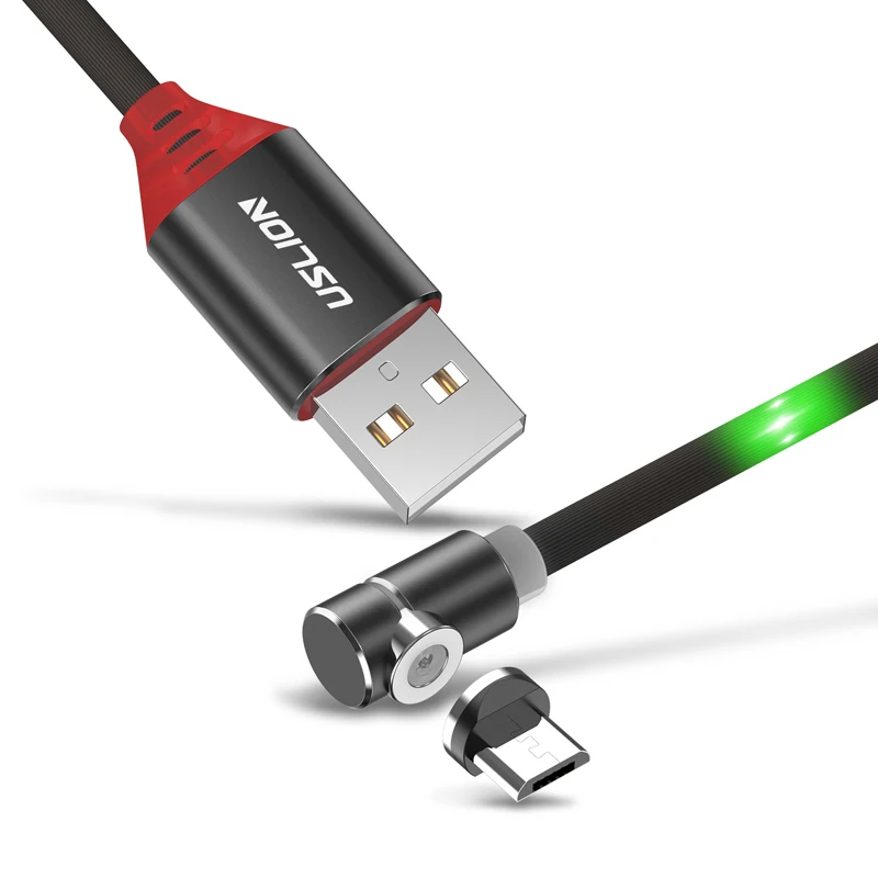USLION светодиодный светящийся Магнитный кабель для быстрой зарядки Micro usb type C для iPhone XS X 8 samsung S10 Магнитный телефонный кабель - Цвет: Style 1
