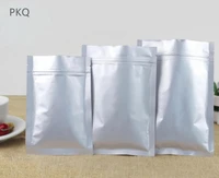20pcs small sizes aluminum foil zip lock bags high quality matte silver color food pouch tea coffee power packaging bag