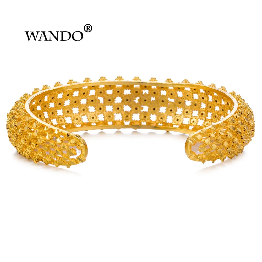 

WANDO Newest opening Charm Bracelets for Women Twill Dot Hollow Bangles Luxury Bracelet Africa/Ethiopian Jewelry wb134
