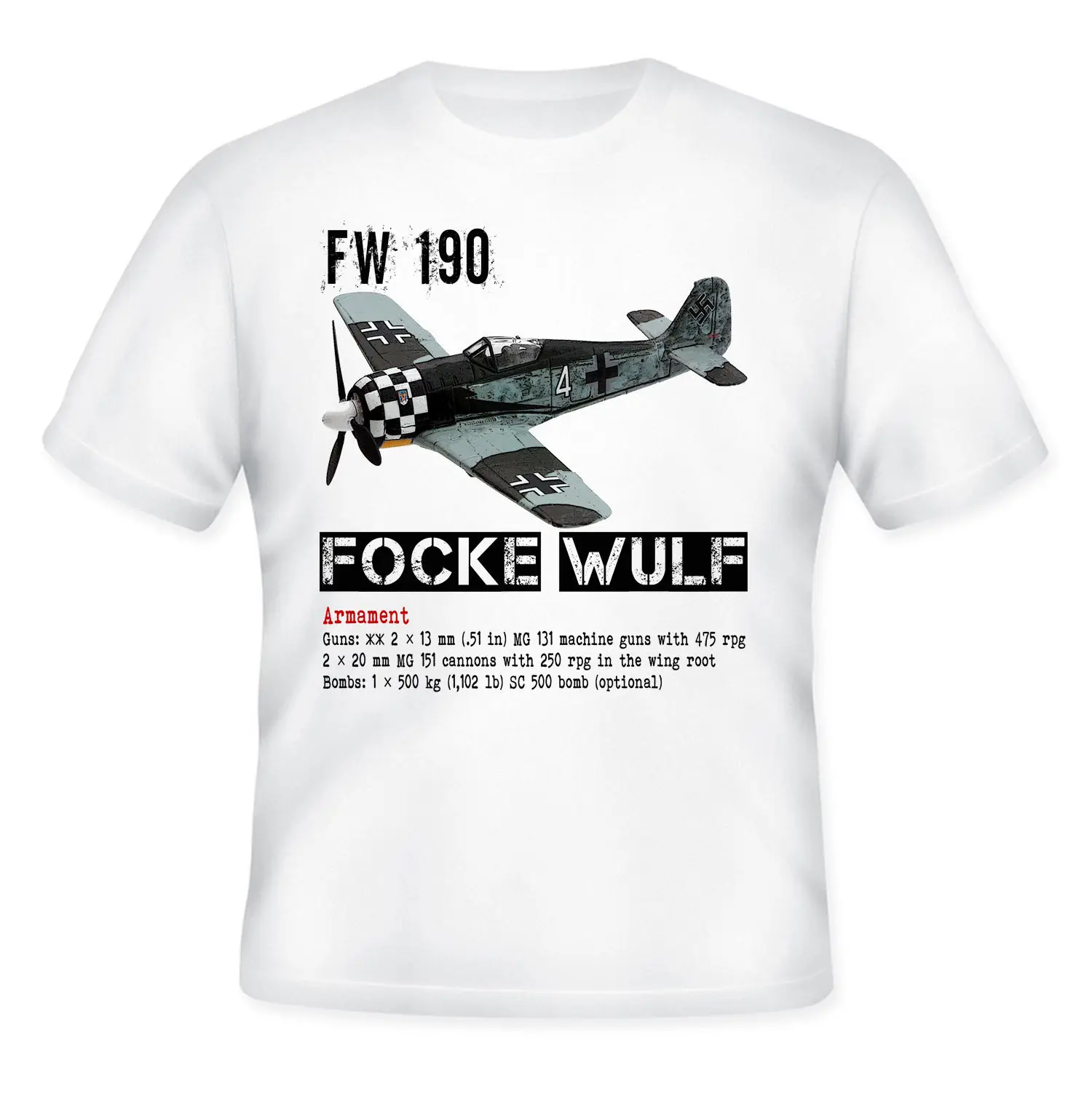 Новая летняя крутая футболка с принтом на фокусе Wulf Fw 190-немецкий самолет Второй