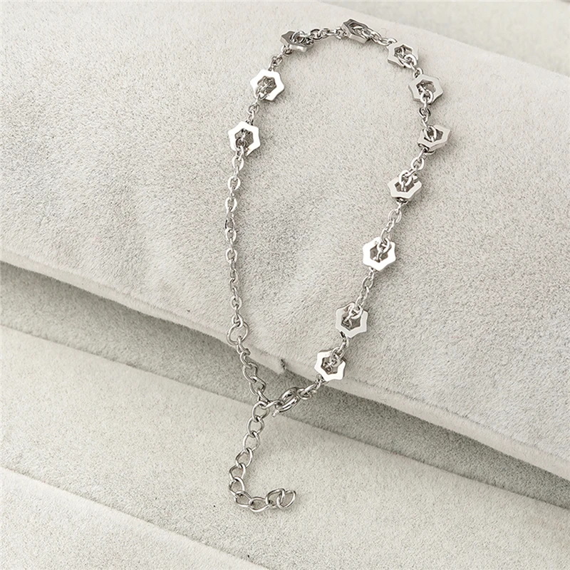 Брендовые браслеты с шестигранной подвеской из нержавеющей стали не выцветают