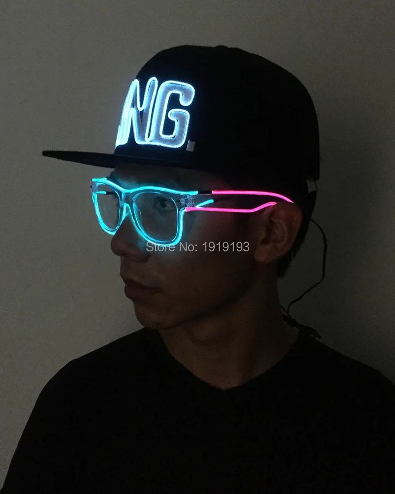 Унисекс 3V светодиодные лампы неоновая Ночная лампа панк Рок солнечные очки яркий