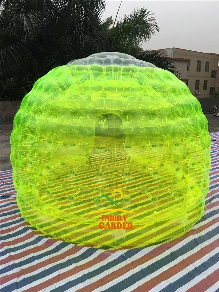 Надувная палатка прозрачная зеленая воздушно пузырчатая с насосом|tents for family